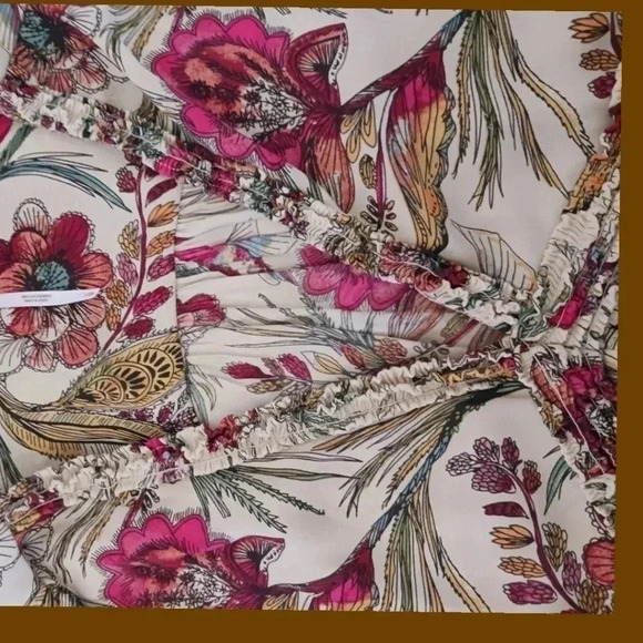 Free people floral print dress sleeveless v-neckline & A line Small size - Picture 6 of 13